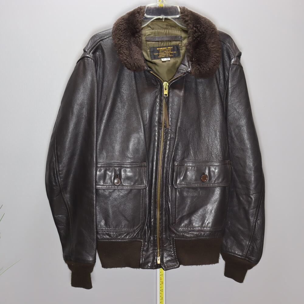 Flight Apparel Type G-1 Leather Bomber Jacket US Navy Style Size 42